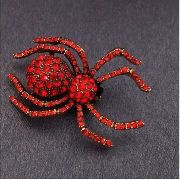 Spider Crystal Rhinestone Brooch - Picture 3 of 16